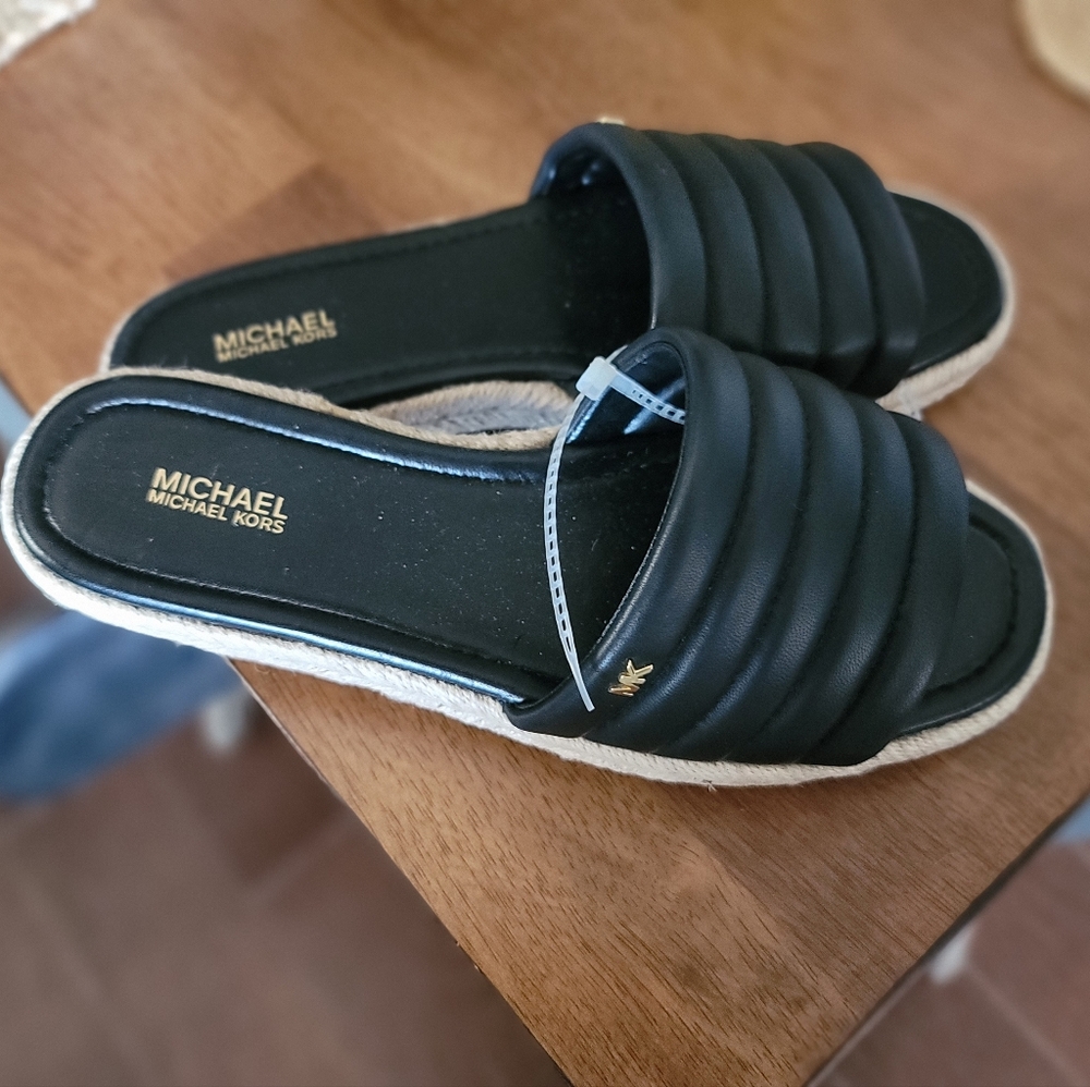 Michael Kors Black Sandals Sleek Design Comfort